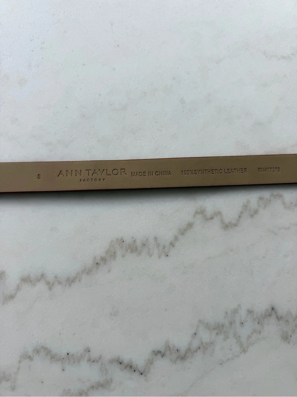 Ann Taylor Cognac Brown Belt with Gold Double-Ring Buckle